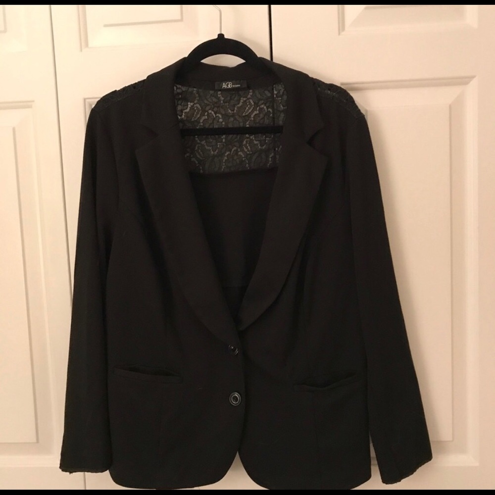 Black blazer with lace inset on back